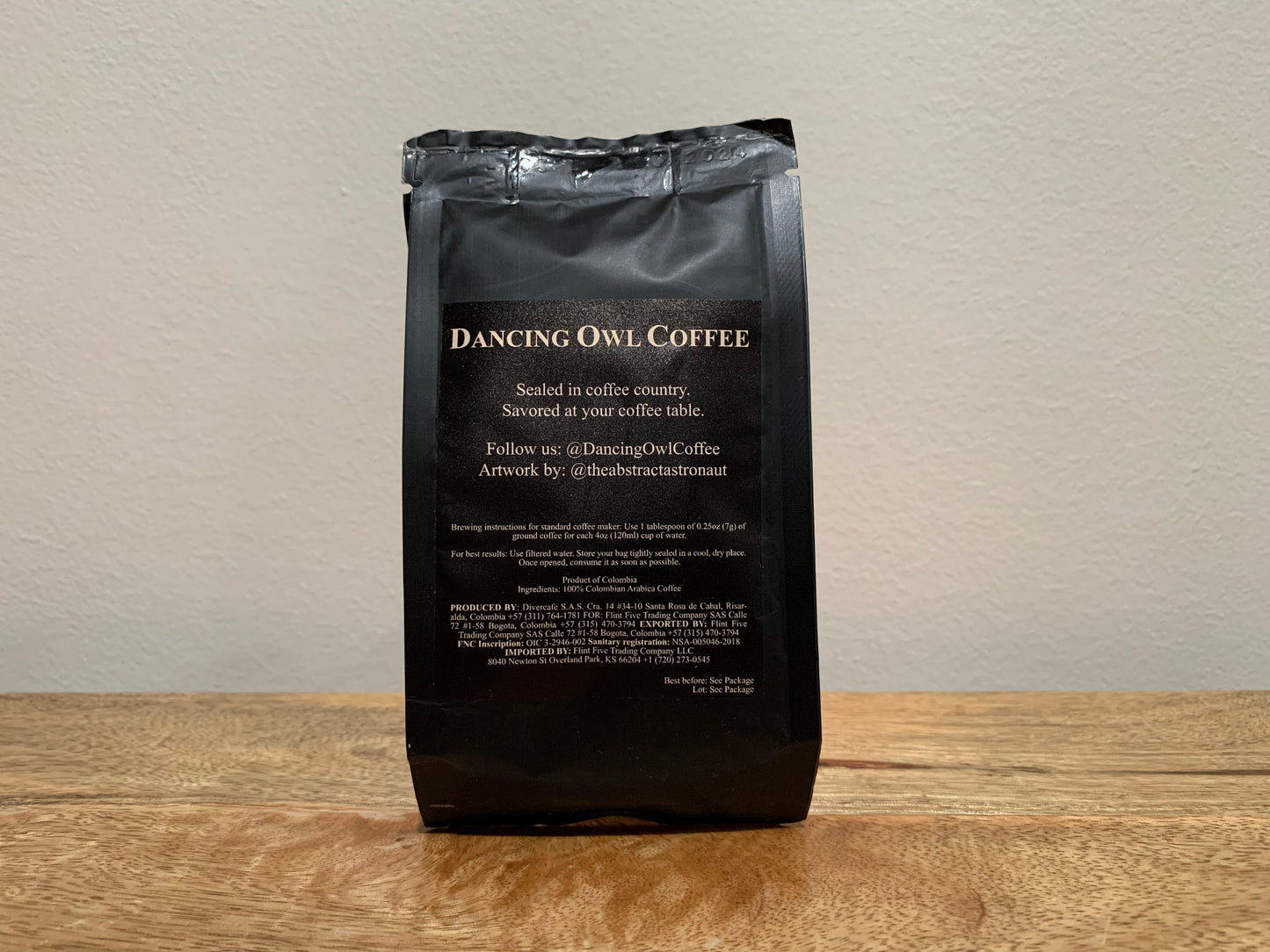 Dancing Owl Coffee Colombia Medium Roast Fine Ground - 2.5 oz