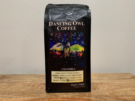 Dancing Owl Coffee Colombia Medium Roast Whole Bean - 12 oz