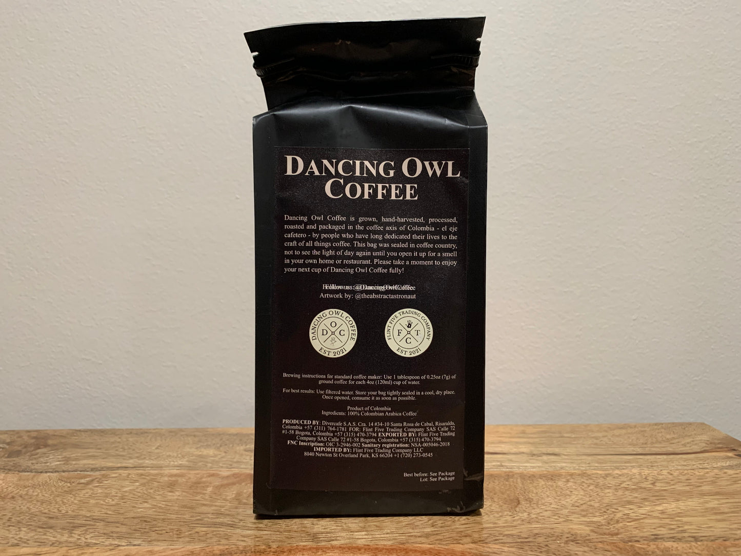 Dancing Owl Coffee Colombia Medium Roast Whole Bean - 12 oz